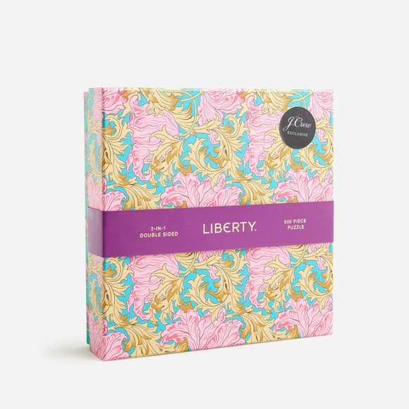 Bundle of 2 - J. Crew Liberty Print Doubled Sided Puzzle in Decorative Boxes - Picture 2 of 11